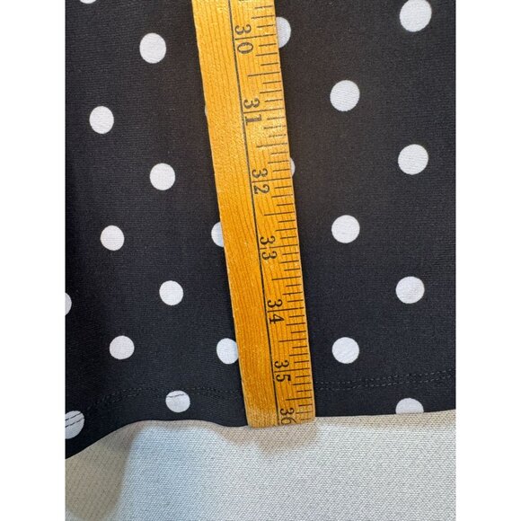 Chaps Women's A-Line Shift Dress Sleeveless Summer Size M Black White Polka Dot - Picture 8 of 12